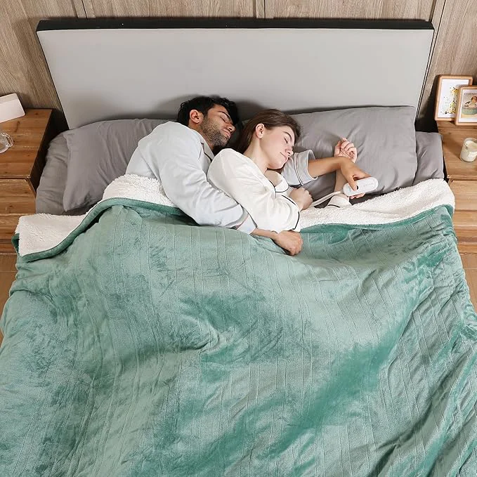 Original Design ESTINGO Electric Blanket King Dual Control Heated Electric Blanket King Size Machine Washable Plush Heated Blanket 5 Heating Levels amp 10 Hours Auto Off 100 quot x 90 quot Forest Green Comfortable