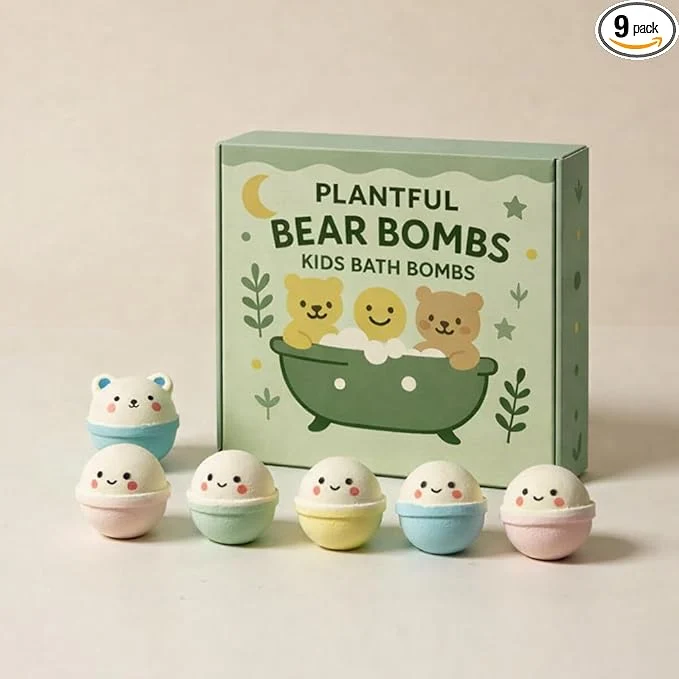 World-Class Plantful™ Natural Bath Bomb for Kids Bubble podz Fluffy Foam soap Holiday Smart
