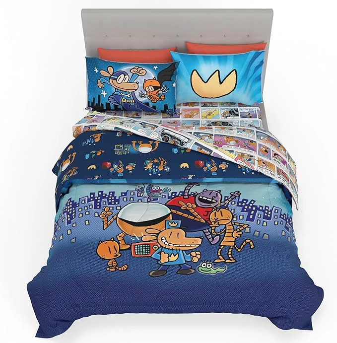 High-End Dog Man Supa Buddies Kids Bedding Set Full Size 5-Piece Super Soft Cozy Reversible Comforter amp Sheet Set ly Licensed Product by Franco Durable Reversible ly Licensed Certified