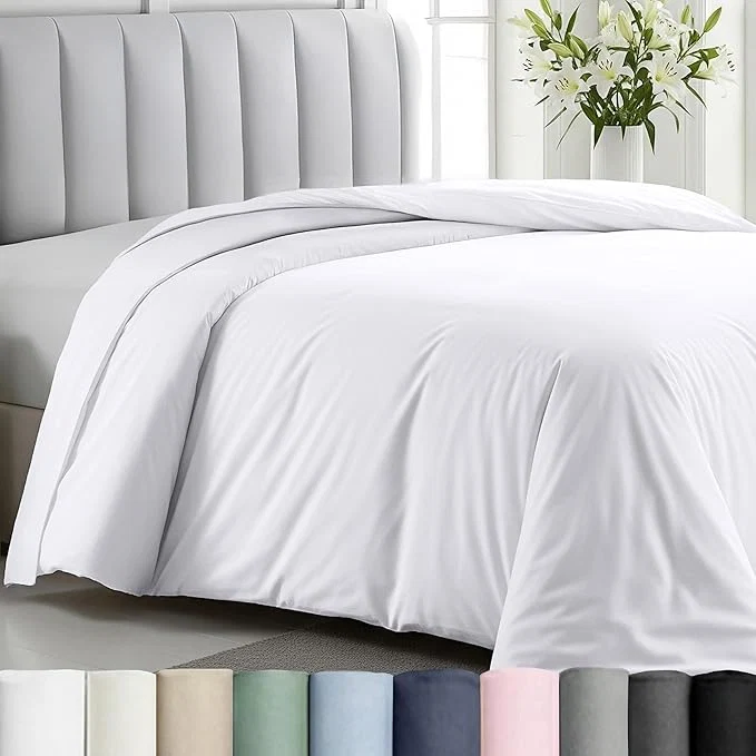 Premium Material California Design Den Duvet Cover King Size Only - Winner Good Housekeeping Bedding Awards 2025 Premium 400 Thread Count Sateen Cotton Duvet Covers Button Closure amp Corner Ties - White User-Friendly