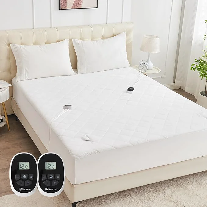 Exclusive Heated Mattress Pad King 78 quot ×80 quot Bed Warmer with Memory amp Preheat Functions Electric Mattress Pad Dual Control 12 Heat Settings 12-Hour Auto Off 13ft Extra Long Cord Fits 18-24 quot Deep Pocket Fast