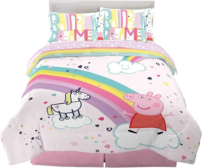 Healthy Franco Kids Bedding Super Soft Comforter and Sheet Set 5 Piece Full Size Peppa Pig Effective