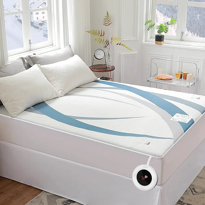 Refined Gotcozy Heated Mattress Pad Twin XL Size - Electric Mattress Pad Fit up to 15 with 10 Heat Setting amp 10 Hour Auto Off ETL Machine Washable Blue Sustainable
