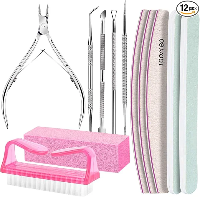 Classic FANDAMEI Nail Care Kit Nail Files 100 180 Nail Buffer Block Cuticle Nippers First-Class