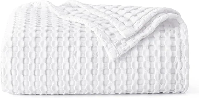 High-Quality Bedsure Cooling Cotton Waffle Twin XL Blanket - Lightweight Breathable Blanket of Rayon Derived from Bamboo for Hot Sleepers Luxury Throws for Bed Couch and Sofa White 66x90 Inches Exceptional