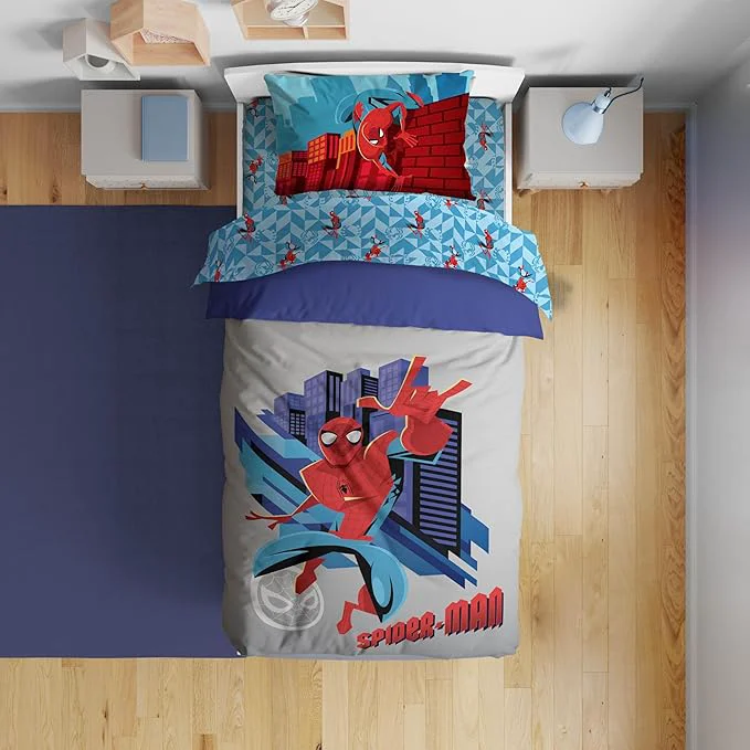 Effective Sunny Side Up Kids Comforter Set Includes Sheets and Pillow Covers - Soft and Cozy Bed Set for Stylish Room Decor Gray - Spiderman 4 Piece Toddler Bedding Trusted