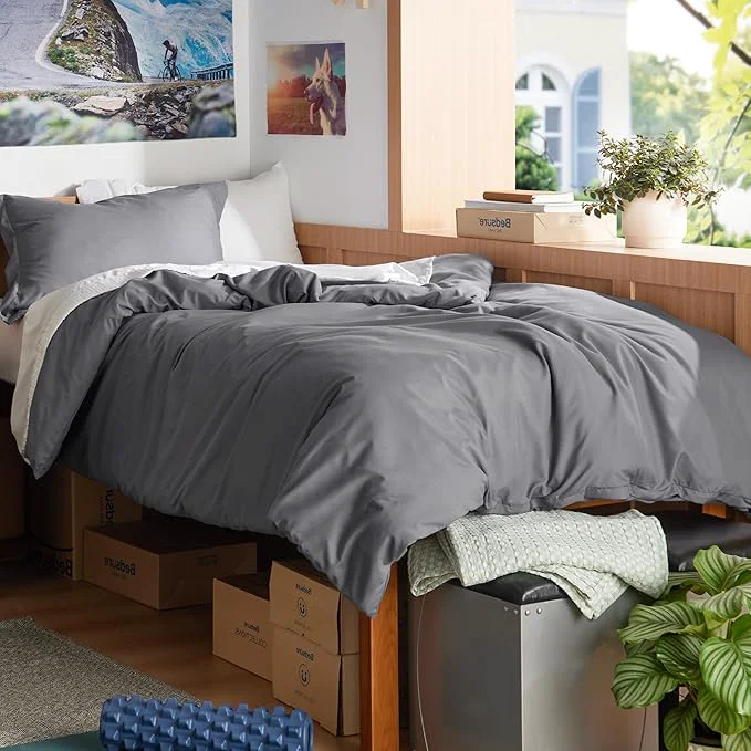 Innovative Bedsure Duvet Cover Twin Twin XL Size - Soft Double Brushed Bedding Set for Kids amp Adults Zipper Closure 2 Pieces Includes 1 Duvet Cover 68 quot x90 quot amp 1 Pillow Sham NO Comforter Dark Grey Traditional
