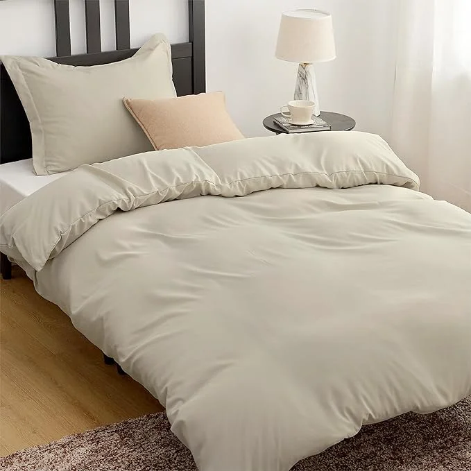 Detailed Bedsure Duvet Cover Twin Twin XL Size - Soft Double Brushed Bedding Set for Kids amp Adults Zipper Closure 2 Pieces Includes 1 Duvet Cover 68 quot x90 quot amp 1 Pillow Sham NO Comforter Linen Consistent