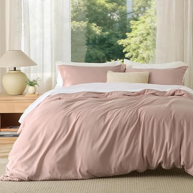 High-Grade Bedsure Duvet Cover Full Size - Soft Double Brushed Bedding Set for Kids amp Adults Zipper Closure 3 Pieces Includes 1 Duvet Cover 80 quot x90 quot amp 2 Pillow Shams NO Comforter Dusty Rose Expertly Made