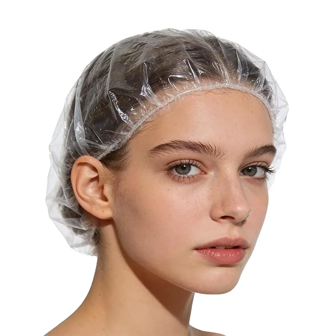 Lightweight 100PCS Larger Shower Caps Disposable Thicker Waterproof Plastic Elastic Hair High-Performance