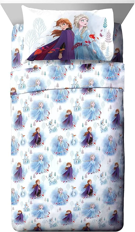 Modern Jay Franco Kids Sheet Set with Fitted Flat Sheets amp Pillow Cover - Ultra-Soft Bedding with Pillowcase for Room Decor Multi - Frozen 3 Piece Twin Elite