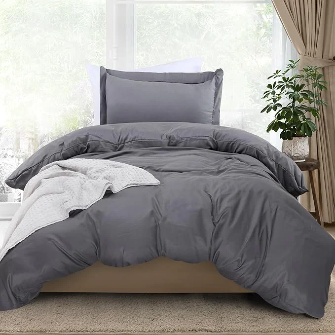 Consistent Utopia Bedding Duvet Cover Twin Size - 2 Piece with Zipper Closure - 1 Comforter Cover 68X90 Inches amp 1 Pillow Sham 20X26 Inches Grey Comforter Not Included Outstanding