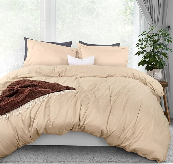 Specialty Utopia Bedding Duvet Cover Queen Size - 3 Piece with Zipper Closure - 1 Comforter Cover 90X90 Inches amp 2 Pillow Shams 20X26 Inches Beige Comforter Not Included Genuine