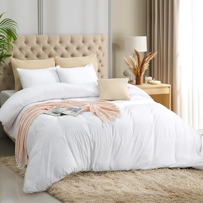 Dependable Utopia Bedding Duvet Cover Set with Pillowcases - 1 Duvet Cover with 2 Pillowcases - 20 X 36-3 Pieces Bedding Duvet Cover with Zipper Closure - Soft Brushed Microfiber King White Verified