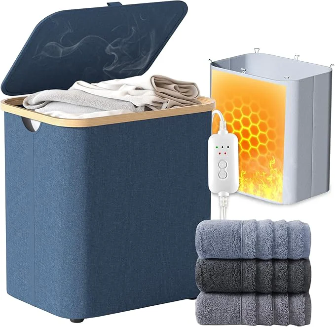 Contemporary Towel Warmer Laundry Basket 2-IN-1 Foldable Towel Warmer Refined