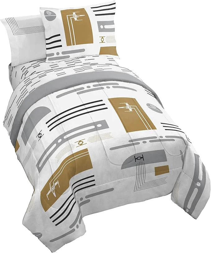 Fashionable Jay Franco Comforter Set Includes Sheets and Pillow Covers - Soft and Cozy Bed Set for Stylish Room Decor White - Star Wars 5 Piece Twin Bedding Quality