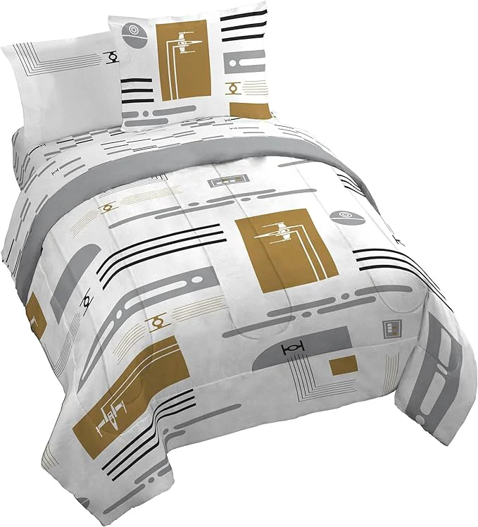 Classic Jay Franco Comforter Set Includes Sheets and Pillow Covers - Soft and Cozy Bed Set for Stylish Room Decor White - Star Wars 7 Piece Queen Bedding Long-Lasting