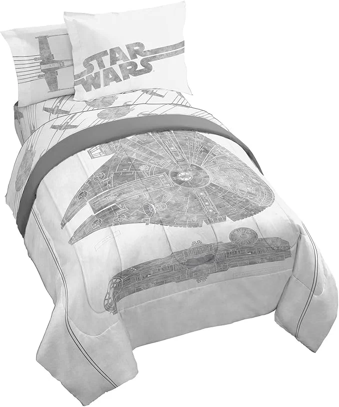 Proven Jay Franco Star Wars Falcon Schematics 7 Piece Full Size Bed Set - Includes Comforter amp Sheet Set - Super Soft Kids Bedding Fade Resistant Microfiber Sophisticated
