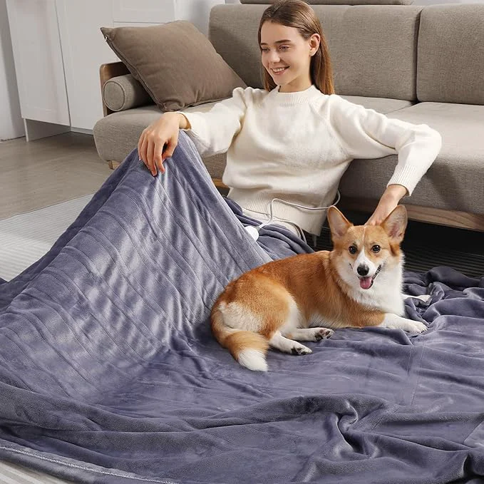 Exclusive Heated Blanket King Size Electric Blanket 100 39 39 X90 39 39 - Fast Heating Blanket Ultra Soft Flannel Dual Controllers with 5 Heat Levels amp 10 Hrs Timer Machine Washable King Heated Blanket Purple Verified