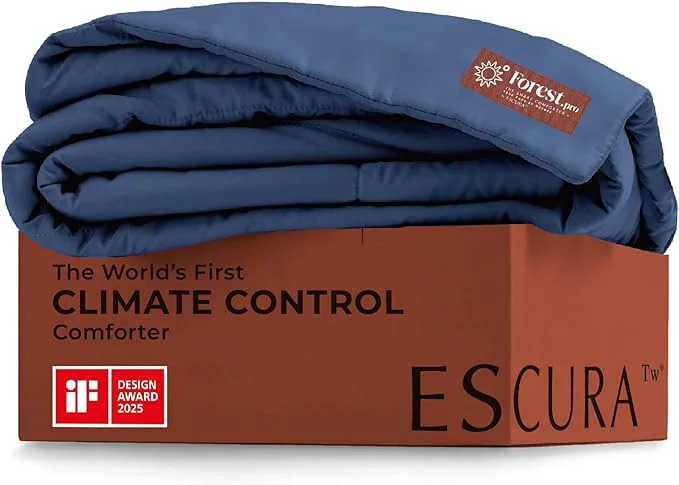 Eco-Friendly ESCURA Tw® Climate Control Comforter Twin Twin XL German Patented PCM Down All-Season Design for Hot Sleepers amp Night Sweats Bamboo Lightweight Breathable Hypoallergenic Blanket Crafted