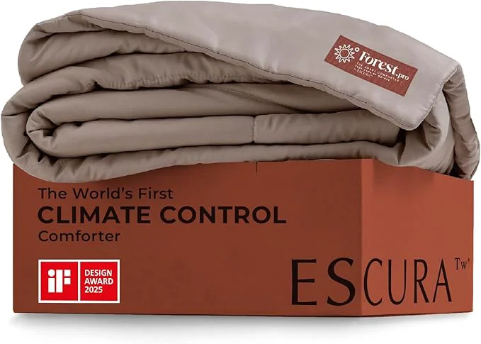 Superior ESCURA Tw® Climate Control Comforter Twin Twin XL German Patented PCM Down All-Season Design for Hot Sleepers amp Night Sweats Bamboo Lightweight Breathable Hypoallergenic Blanket Durable