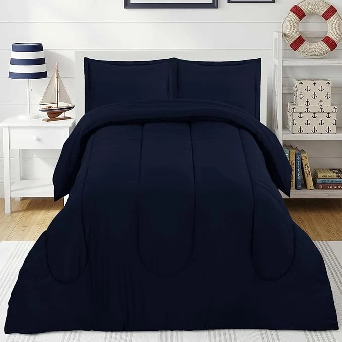 Exceptional Utopia Bedding Navy Kids Comforter Set with 2 Pillow Shams 3 Piece Soft Microfiber Twin Bed Comforter with Pillow Shams Printed Kids Bedding for Boys and Girls Lightweight Breathable Easy Care Specialty