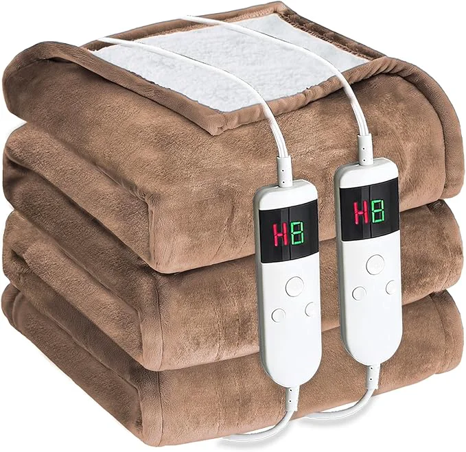 Responsible Electric Heated Blanket Queen Size 84 39 39 x90 39 39 - Dual-Control Heating Blanket Soft amp Warm Flannel 10-Level Temperature Control 8 Hours Auto Off Rapid Heating amp Overheat Protection Outstanding