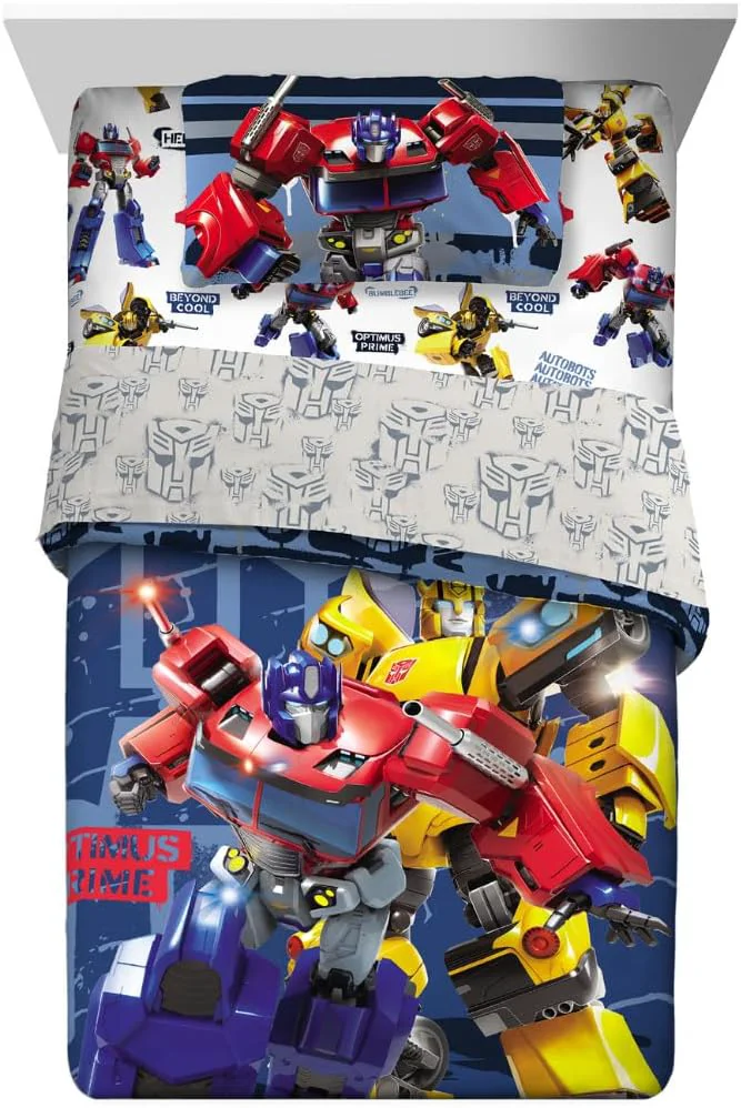 Premium ers Optimus Prime Super Soft Comforter and Sheet Set with Sham 4 Piece Twin Size Licensed Product by Franco Collectibles Classic