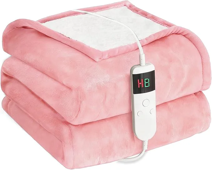 Official Electric Heated Blanket Throw Size 50 39 39 x60 39 39 -Control Heating Blanket Soft amp Warm Flannel 10-Level Temperature Control 8 Hours Auto Off Rapid Heating amp Overheat Protection Practical