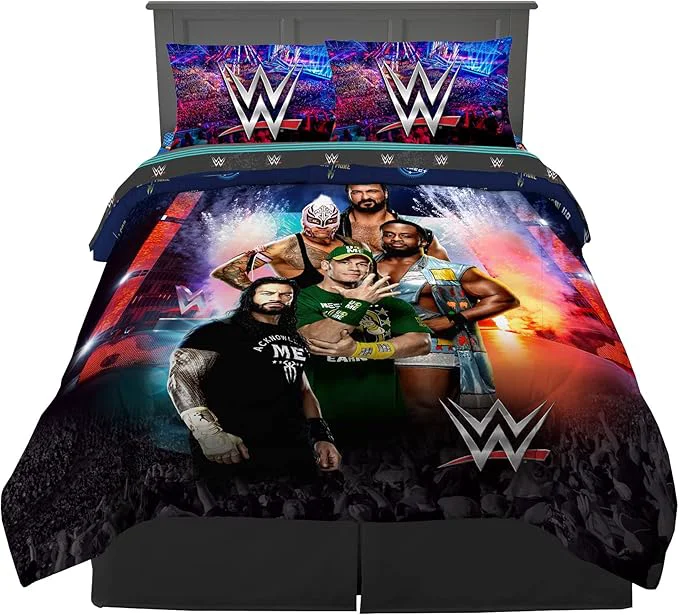 Green Franco Kids Bedding Super Soft Comforter and Sheet Set 5 Piece Full Size WWE Responsible