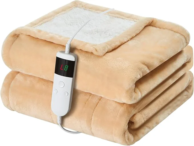 Prestigious Electric Heated Blanket Throw Size 50 39 39 x60 39 39 Soft Flannel amp Sherpa Electric Blanket with 10 Heating Levels Automatically Shut Down After 8h with Overheat Protection Machine Washable Excellent