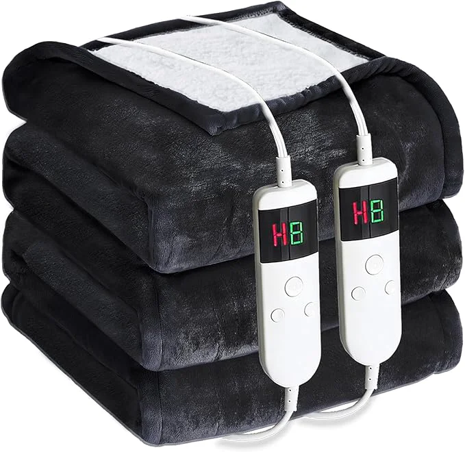 Selected Electric Heated Blanket Queen Size 84 39 39 x90 39 39 - Dual-Control Heating Blanket Soft amp Warm Flannel 10-Level Temperature Control 8 Hours Auto Off Rapid Heating amp Overheat Protection Green
