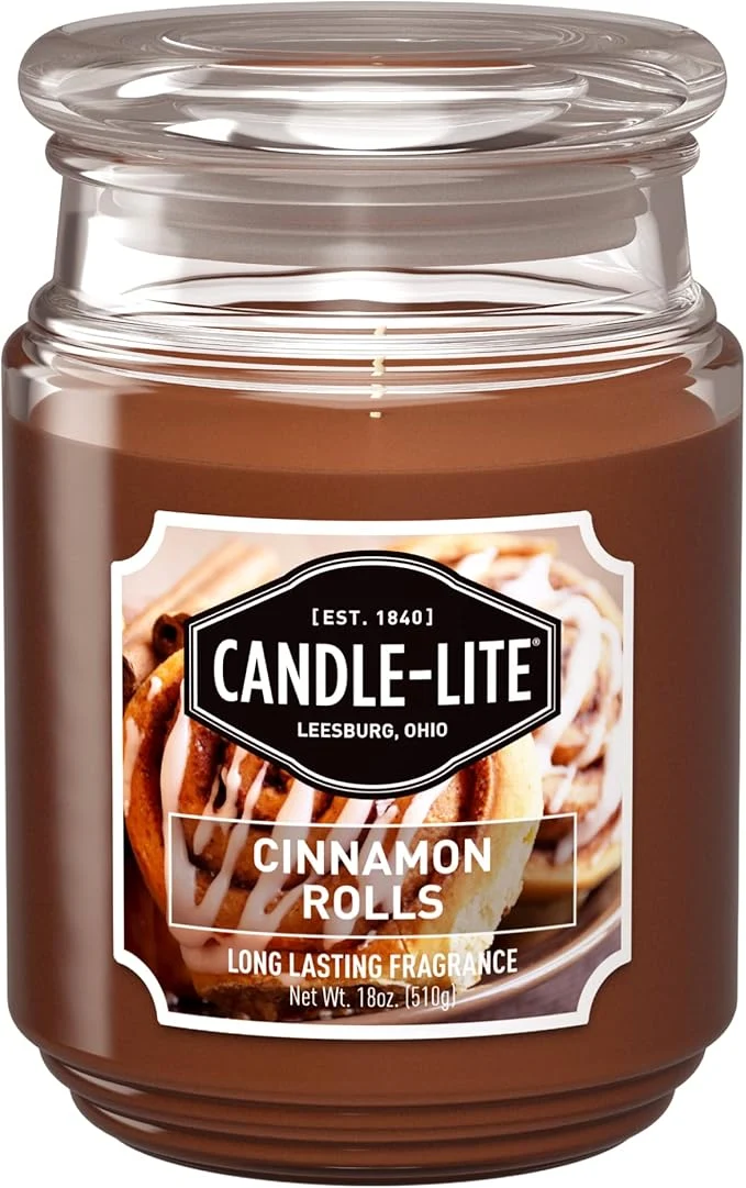 Healthy Candle-lite Scented Candles Cinnamon Rolls Fragrance One 18 oz. Single-Wick Dependable