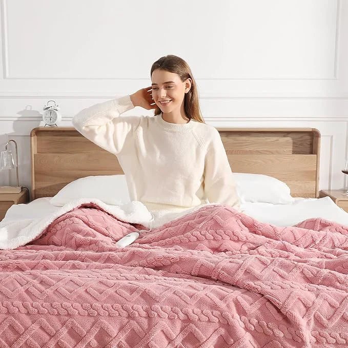 Expertly Made Heated Blanket King Size Electric Blanket for Adults Dual Controllers Heating Blanket with 5 Heat Settings amp 10 Hours Auto Off Soft Thick 450gsm Sherpa ETL amp FCC House Warm Gifts Pink Lightweight