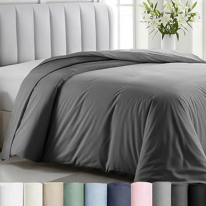 User-Friendly California Design Den Full Queen Cotton Duvet Cover Only - Winner Good Housekeeping Bedding Awards 2025 400 Thread Count Sateen Duvet Covers Queen Button Closure amp Corner Ties - Grey Fine Crafted
