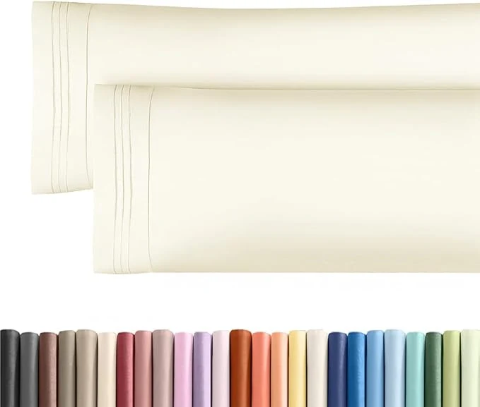 Crafted Body Pillowcases Set of 2-20x54 Long Body Pillow Case - Soft Body Pillow Cover for Sleeping amp Side Sleepers - Comfy Breathable amp Wrinkle - Machine Washable w Envelope Enclosure Off White Unique