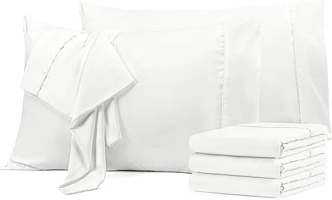 Fine Crafted Utopia Bedding King Pillow Cases - 6 Pack - Envelope Closure - Soft Brushed Microfiber Fabric - Shrinkage and Fade Resistant Pillow Covers King Size 20 X 40 Inches King White Verified