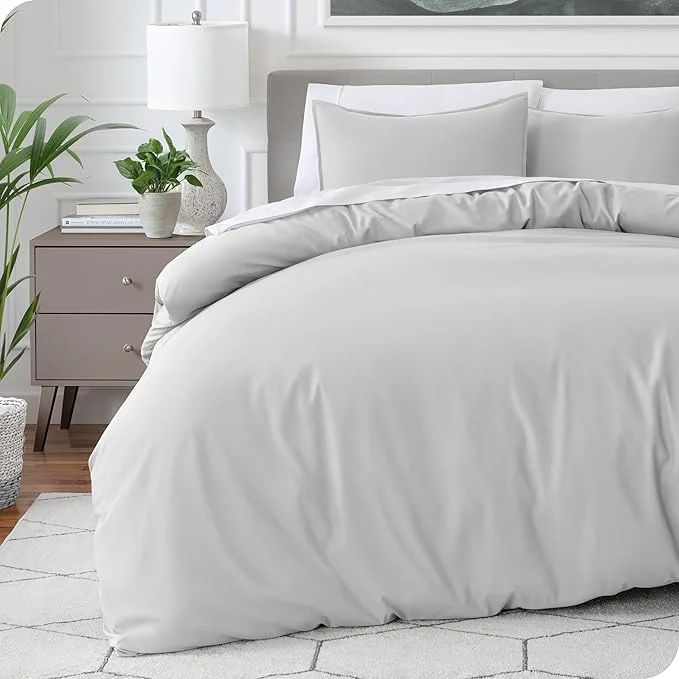 Recyclable Bare Home Bedding Duvet Cover Oversized Queen - Premium 1800 Super Soft Collection - Lightweight Cooling - Soft Breathable Bedding Duvet Cover Oversized Queen Cloud Grey Top-Quality