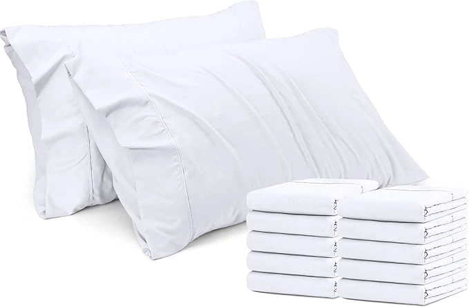 Exceptional Utopia Bedding King Pillow Cases - 12 Pack - Envelope Closure - Soft Brushed Microfiber Fabric - Shrinkage and Fade Resistant Pillow Covers King Size 20 X 40 Inches King White Easy-to-Use