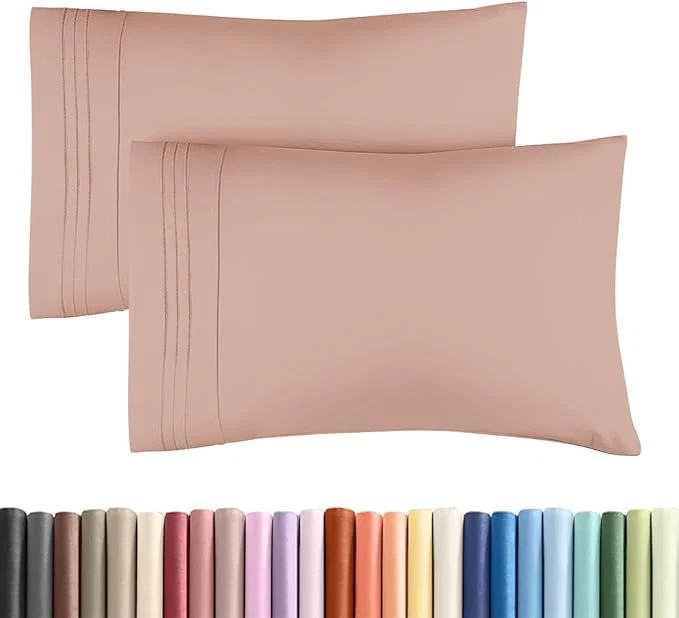 High-Performance King Standard Pillow Cases Set of 2 - Ultra-Soft Hotel Quality Pillowcase Covers - Comfy Cozy amp Fade - Wrinkle Resistant - Machine Washable Pillow Protectors - 2 Piece Set - Mauve Modern