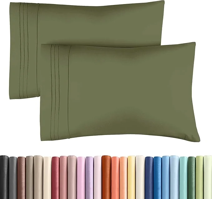 Specialty King Pillow Cases Set of 2 - Ultra Soft Hotel Quality Pillowcase Covers - Comfy Cozy amp Wrinkle - Shrinkage Stain amp Fade Resistant - Machine Washable Pillow Protectors - 2 Piece Set - Sage Green Detailed