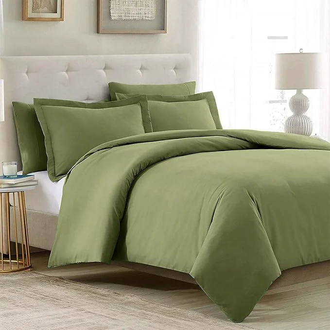 Fine Crafted Mellanni Duvet Cover Set - 5 PC Iconic Collection Bedding Set - Hotel Luxury Extra Soft amp Cooling - Microfiber - Button Closure and Corner Ties King Sage