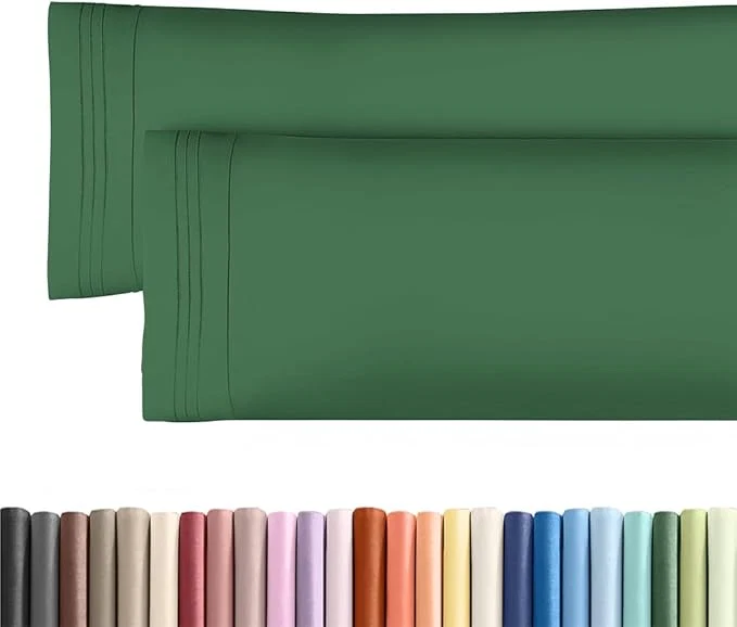 Genuine Body Pillowcases Set of 2-20x54 Long Body Pillow Case - Soft Body Pillow Cover for Sleeping amp Side Sleepers - Comfy Wrinkle amp Fade - Machine Washable w Envelope Enclosure Emerald Green Minimalist