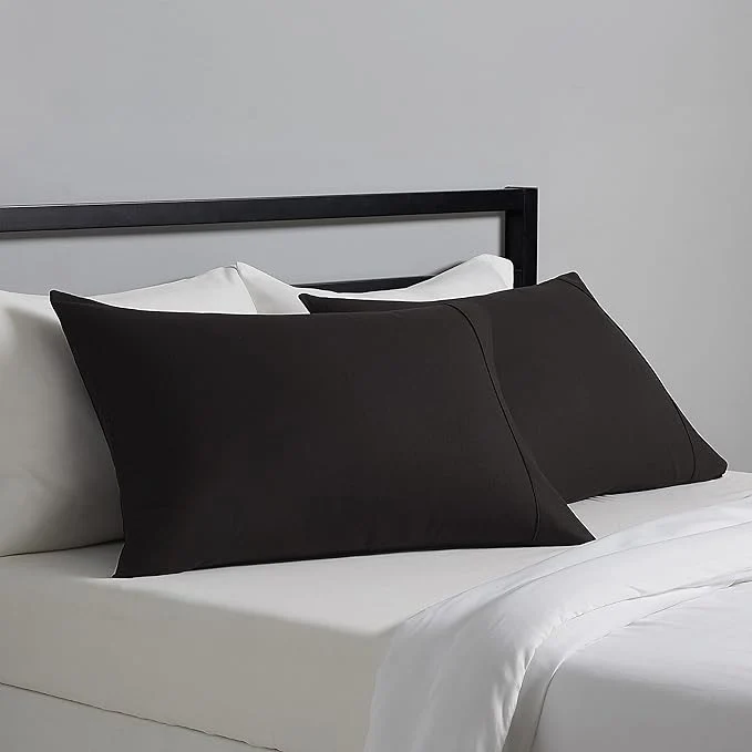 Proven Amazon Basics Standard Pillowcases Set of 2 - Lightweight Super Soft Easy Care Microfiber Black 30 quot L x 20 quot W Pillows Not Included Verified