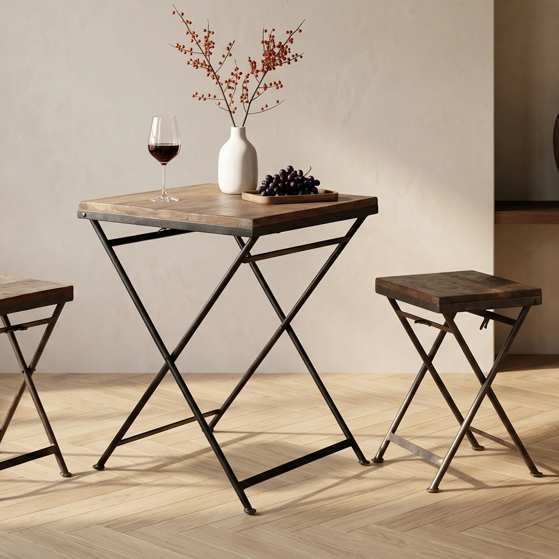 Professional Factory folding bistro table Lightweight
