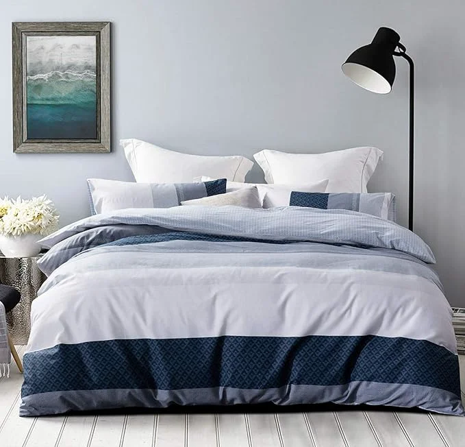 Durable SLEEPBELLA Duvet Cover Twin Set 600 Thread Count Cotton Bedding Set Twin Greekn-lump User-Friendly
