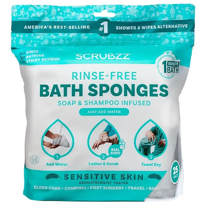 Certified Scrubzz Disposable No Rinse Bathing Wipes Advanced