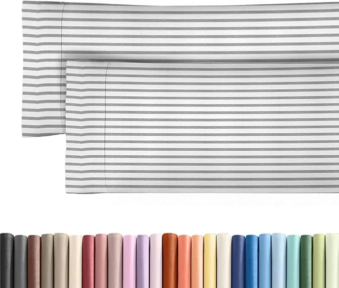 Sustainable Body Pillowcases Set of 2-20x54 Long Body Pillow Case - Soft Body Pillow Cover for Sleeping amp Side Sleepers - Comfy Wrinkle amp Fade - Machine Washable w Envelope Enclosure Grey Stripes 2 Recyclable