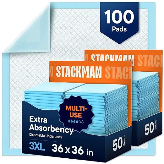 Recyclable Chucks Pads Disposable Adult Underpads 100-Pack 36 quot x36 quot XXXL Super-Absorbent Incontinence Bed Pads – Large Leak-Proof Mattress Protector Pee Pads for Adults Seniors Kids amp Pets Consistent