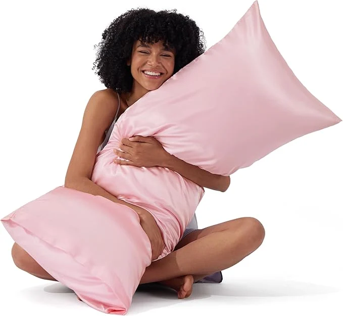 Innovative Bedsure Body Pillow Cover 20x54 Inches - Pink Satin Similar to Silk Pillowcase for Hair and Skin Cooling and Silky Long Body Pillow Pillowcase with Envelope Closure Gifts for Women Men High-Grade